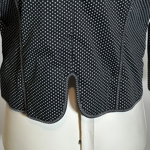 Ruby Rd Black/White Polka Dot 3/4 Sleeve Blazer Suit Jacket Career Womens Sz 12 - Picture 7 of 12